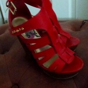 G by Guess red heels with wood